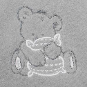 NEW BABY Dojčenská osuška sivá medveď Bavlna/Polyester 80x80 cm