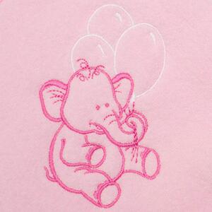 NEW BABY Dojčenská osuška ružová slon Bavlna/Polyester 100x100 cm