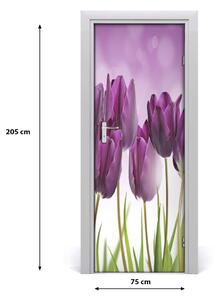 Fototapeta samolepiace fialové tulipány 75x205 cm