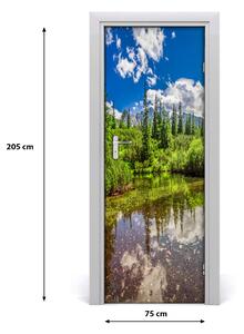Fototapeta na dvere jazero v horách 75x205 cm