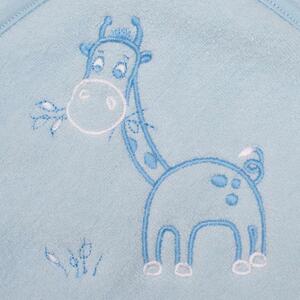 NEW BABY Dojčenská osuška modrá žirafka 100 cm Bavlna/Polyester 100x100 cm