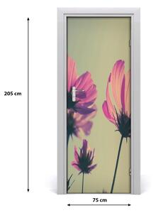 Fototapeta samolepiace na dvere ružové kvety 75x205 cm