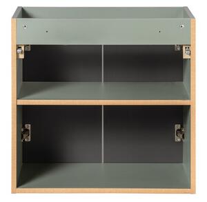 Comad Závesná skrinka Line Reed Green Pati s doskou a umývadlami 140 cm zelená/dub coast evoke