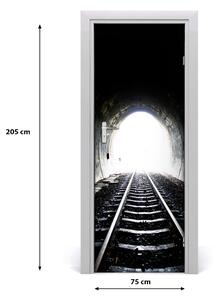 Fototapeta samolepiace dvere koľaje tunel 75x205 cm