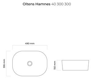 Oltens Hamnes umývadlo 49x39.5 cm oválny pultové umývadlo čierna 40300300