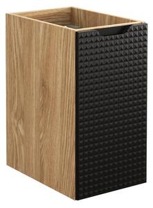 Comad Závesná skrinka Luxor Black s doskou a umývadlom 90 cm čierna/dub olejovaný