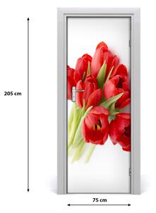 Fototapeta samolepiace červené tulipány 75x205 cm