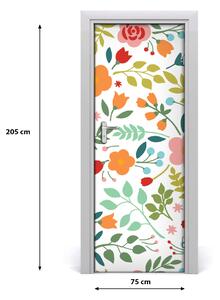 Samolepiace fototapety na dvere farebné kvety 75x205 cm