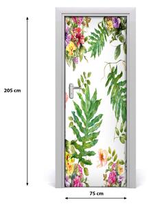 Samolepiace fototapety na dvere tropické kvety 75x205 cm