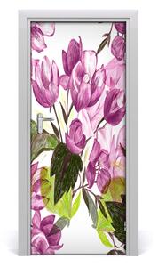 Samolepiace fototapety na dvere fialové kvety 85x205 cm