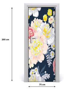 Samolepiace fototapety na dvere kytice kvetov 75x205 cm