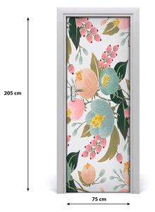 Samolepiace fototapety na dvere jarné kvety 75x205 cm