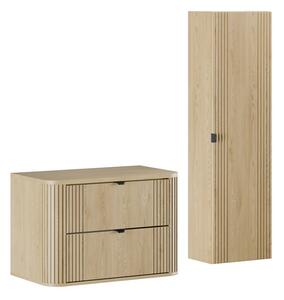 Comad Kúpeľňová zostava Ovalia so skrinkami 80 cm dub Cremona