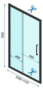 Rea Rapid Slide sprchové dvere 110 cm posuvné chróm lesklá/priehľadné sklo REA-K5601
