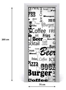 Fototapeta samolepiace dvere menu v reštaurácii 75x205 cm