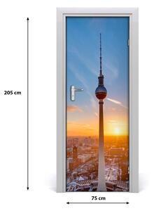 Fototapeta samolepiace dvere televízna veža 75x205 cm