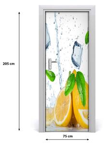 Fototapeta na dvere samolepiace citrón a ľad 75x205 cm