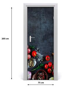 Fototapeta dvere samolepiace zelenina a korenie 75x205 cm