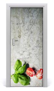 Fototapeta na dvere samolepiace paradajky a bazalka 85x205 cm
