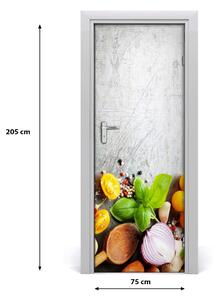 Fototapeta na dvere do domu samolepiace zelenina 75x205 cm