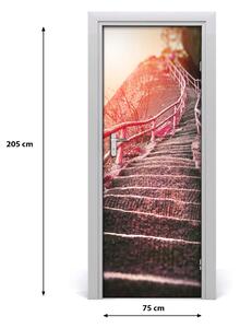 Fototapeta samolepiace na dvere schody v horách 75x205 cm