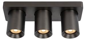 NIGEL - Stropné bodové svietidlo - LED stlmené až teplé - GU10 - 3x5W 2200K/3000K - Čierna oceľ