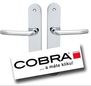 Bezpečnostné kovanie COBRA TITAN s prekrytím (OC - chróm lesklý), kľučka-kľučka pravá, Otvor na cylindrickú vložku PZ, COBRA OC (chróm lesklý), 72 mm