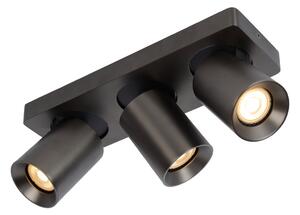 NIGEL - Stropné bodové svietidlo - LED stlmené až teplé - GU10 - 3x5W 2200K/3000K - Čierna oceľ
