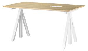 STRING Pracovný stôl Works, White / Oak 140 x 78 cm