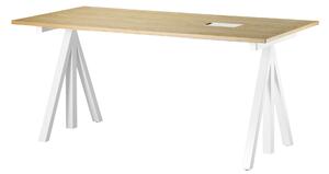 STRING Pracovný stôl Works, White / Oak 160 x 78 cm