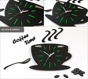 Moderné nástenné hodiny Green Satin Cup (nalepovacie hodiny na stenu)