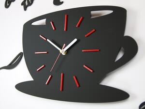 Moderné nástenné hodiny Red Satin Cup (nalepovacie hodiny na stenu)