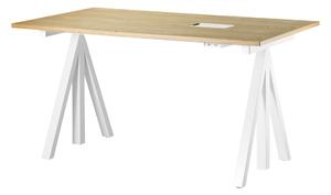 STRING Polohovací pracovný stôl Works, White / Oak 140 x 78 cm