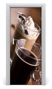 Fototapeta na dvere samolepiace káva Frappe 85x205 cm