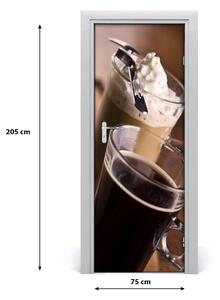 Fototapeta na dvere samolepiace káva Frappe 75x205 cm