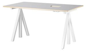 STRING Polohovací pracovný stôl Works, Light Grey 140 x 78 cm