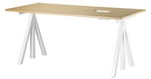 STRING Polohovací pracovný stôl Works, White / Oak 160 x 78 cm