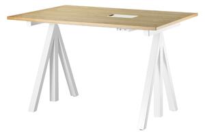 STRING Polohovací pracovný stôl Works, White / Oak 120 x 78 cm