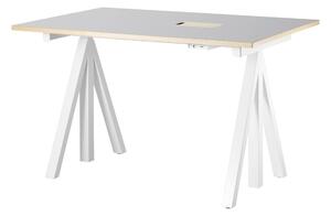 STRING Polohovací pracovný stôl Works, Light Grey 120 x 78 cm