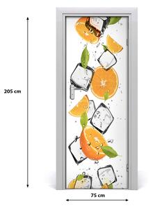 Fototapeta na dvere samolepiace pomaranča a ľad 75x205 cm