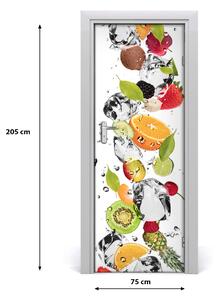 Fototapeta na dvere samolepiace ovocie a voda 75x205 cm