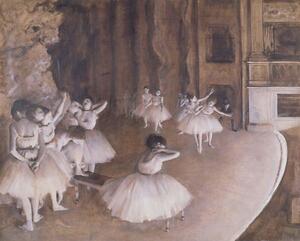 Edgar Degas - Umelecká tlač Ballet Rehearsal on the Stage, 1874, (40 x 30 cm)