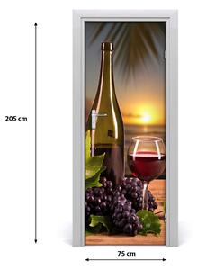 Fototapeta na dvere samolepiace hrozno a víno 75x205 cm