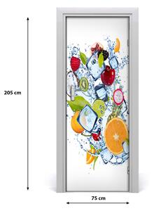 Fototapeta na dvere samolepiace ovocie a ľad 75x205 cm