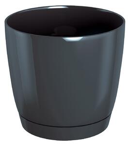 Prosperplast Kvetináč Coubi Round s miskou grafitový, variant 18 cm