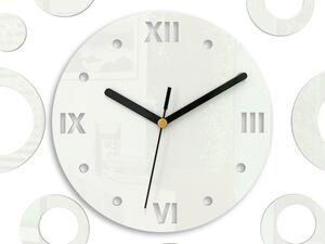 Moderné nástenné hodiny RINGS WHITE white (nalepovacie hodiny na stenu)