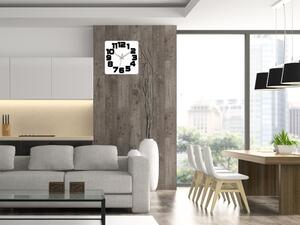 Moderné nástenné hodiny LOGIC WHITE-BLACK whiteblack (nalepovacie hodiny na stenu)