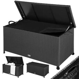 Polyratanový úložný box RICCO, 117 x 53 x 60cm, čierna Casaria