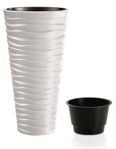 Prosperplast Kvetináč Long Sand s vložením biely, variant 29,6 cm