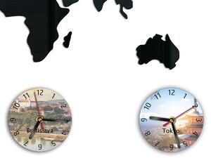 Moderné nástenné hodiny WORLD MAP (nalepovacie hodiny na stenu)